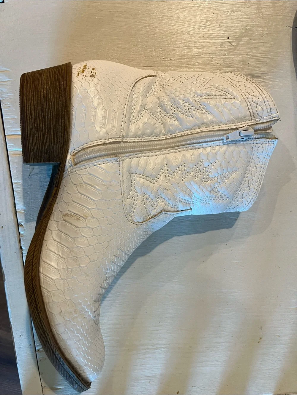 White Ankle Cowgirl Boots